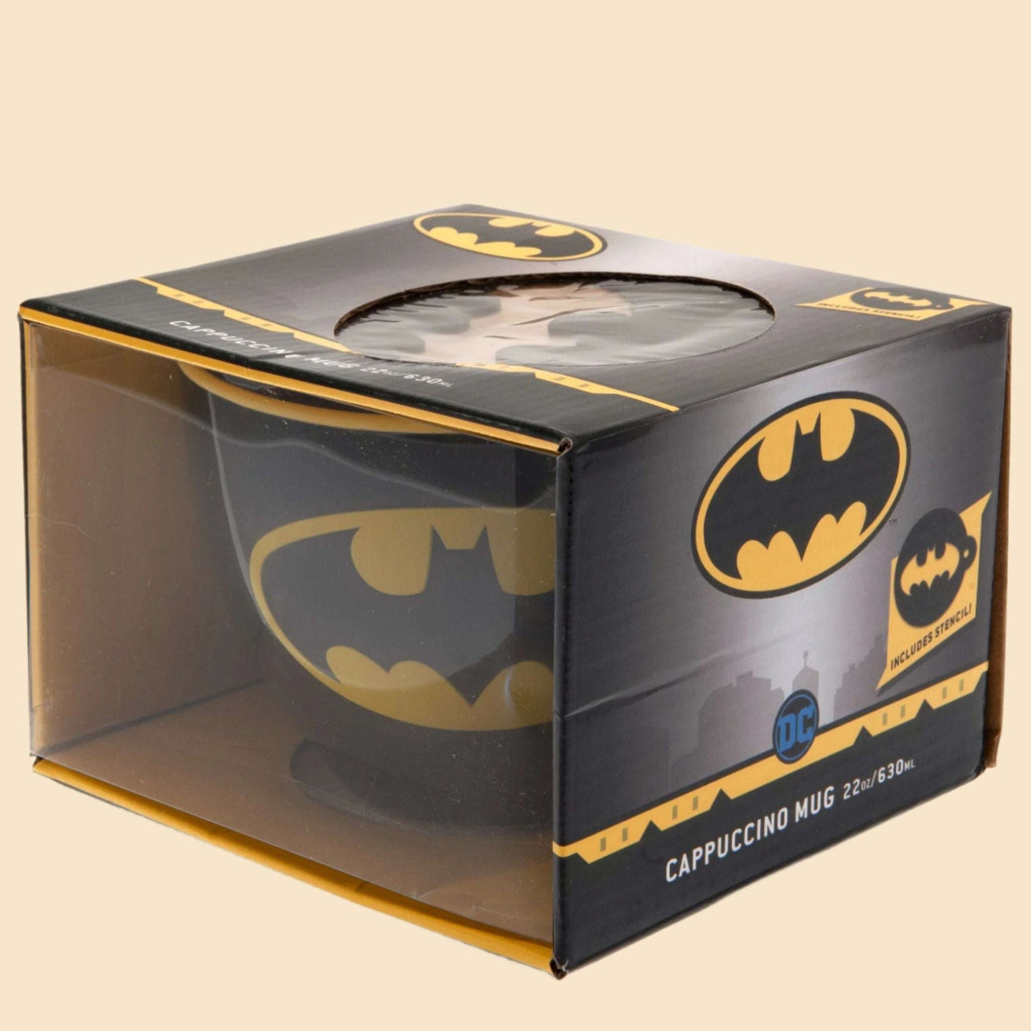 Batman Cappuccino Mug in its packaging