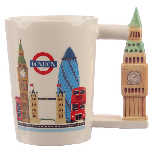 Big Ben Shaped Handle Mug Left Side View