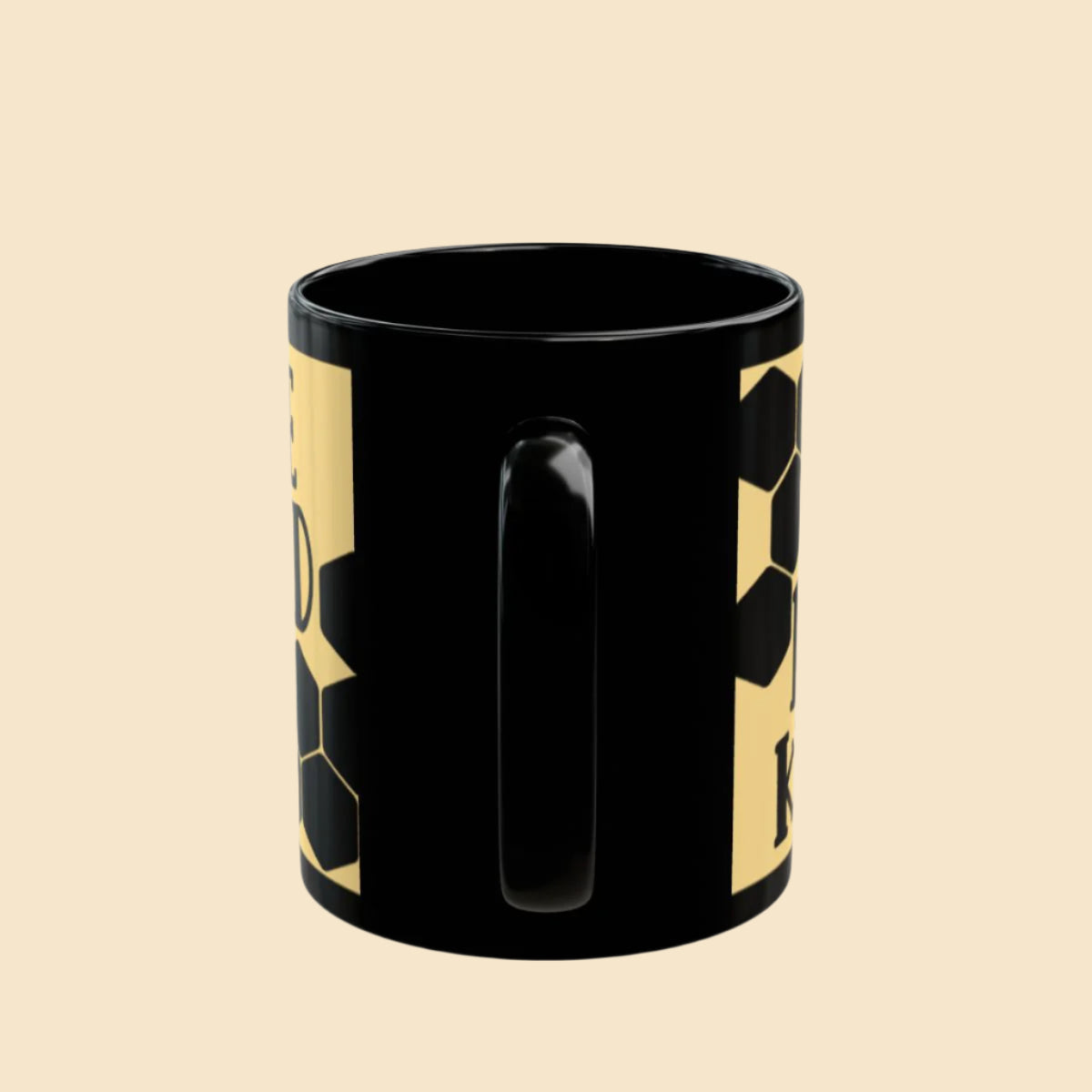 Black Bee Kind Mug Handle View