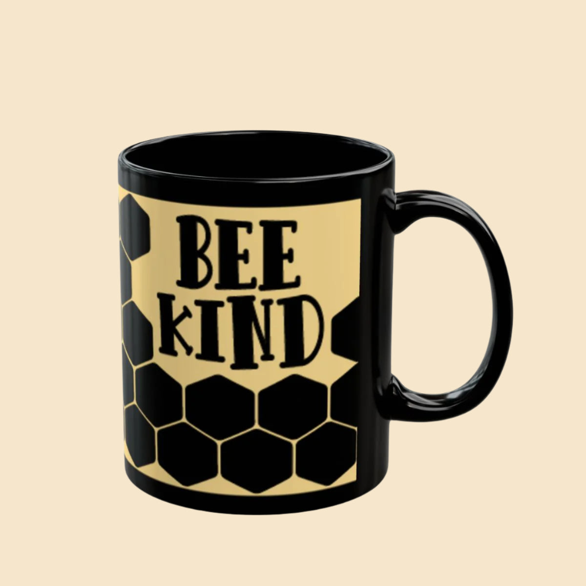 Black Bee Kind Mug Left Side View