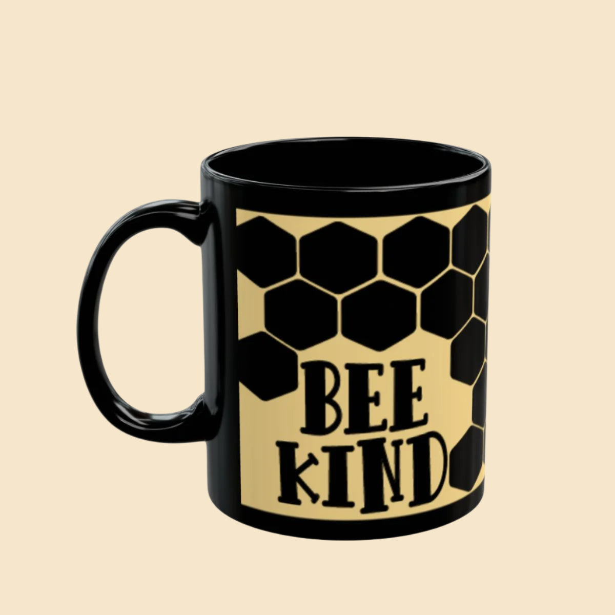 Black Bee Kind Mug Right Side View