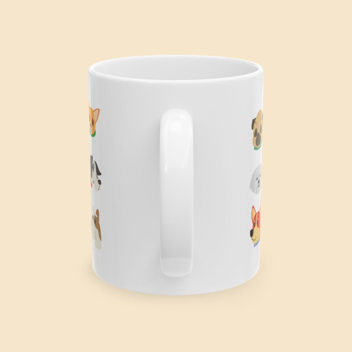 Cute Dog Breeds Mug Handle View