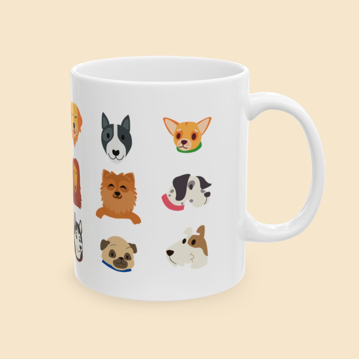 Cute Dog Breeds Mug Left Side View