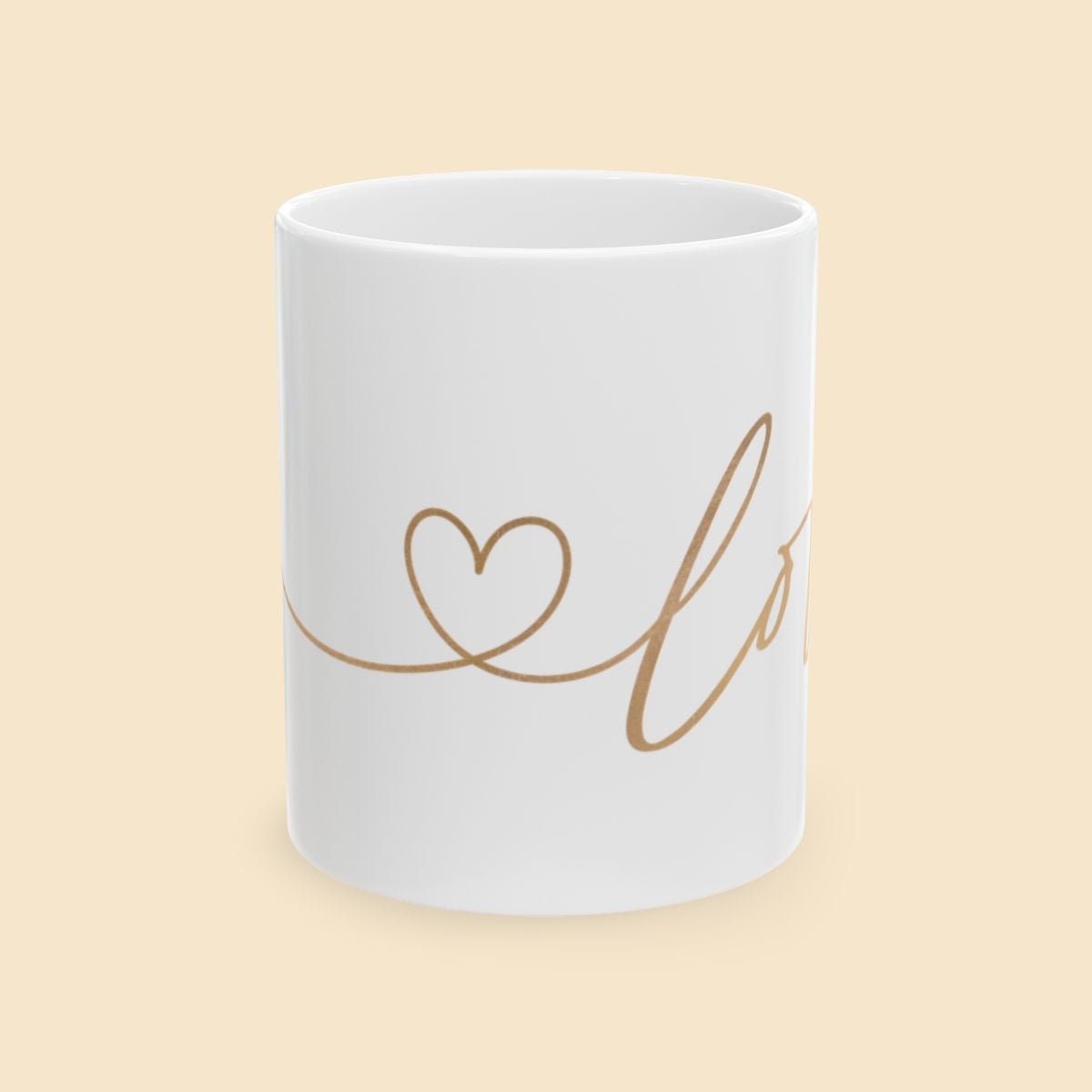 Cute Minimalist Love Mug Front View