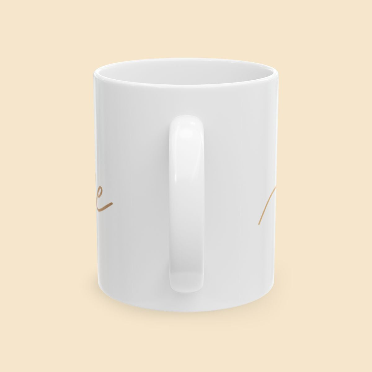 Cute Minimalist Love Mug Handle View