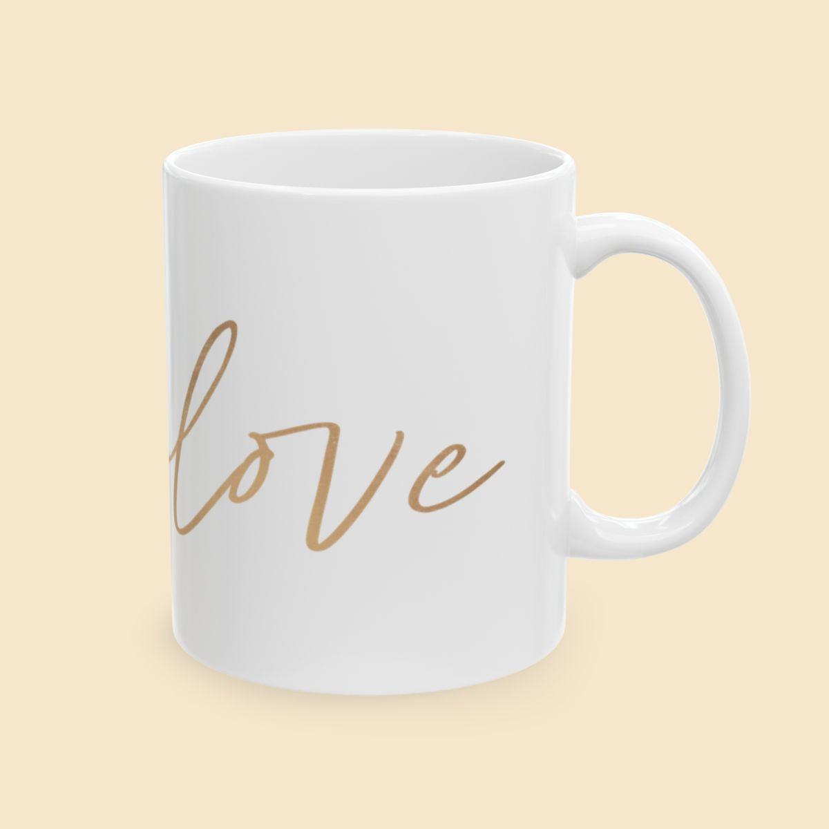 Cute Minimalist Love Mug Left Side View