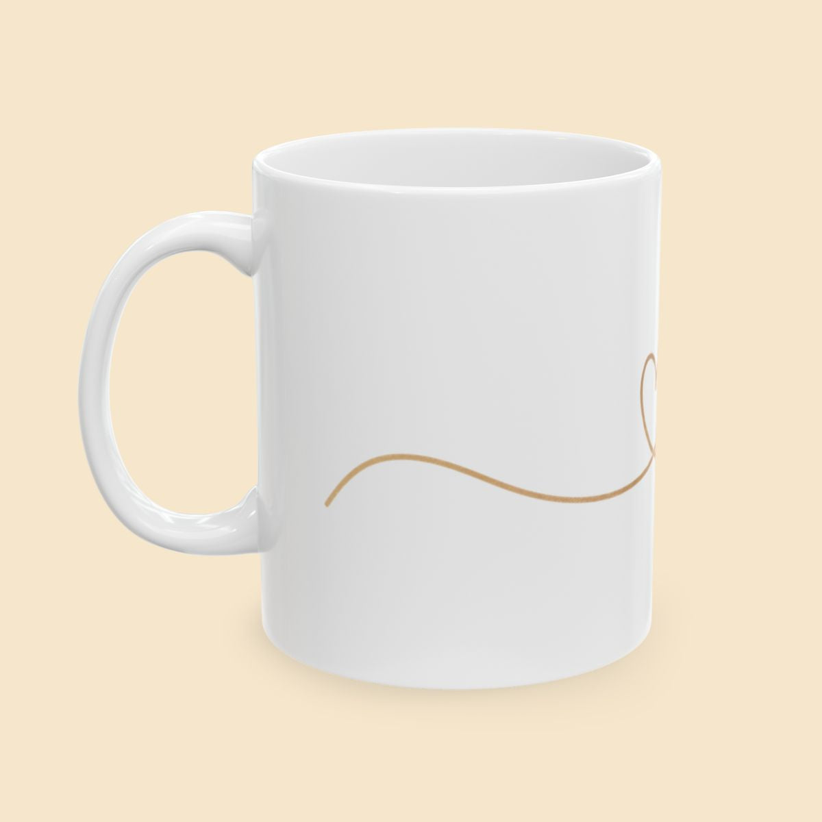 Cute Minimalist Love Mug Right Side View