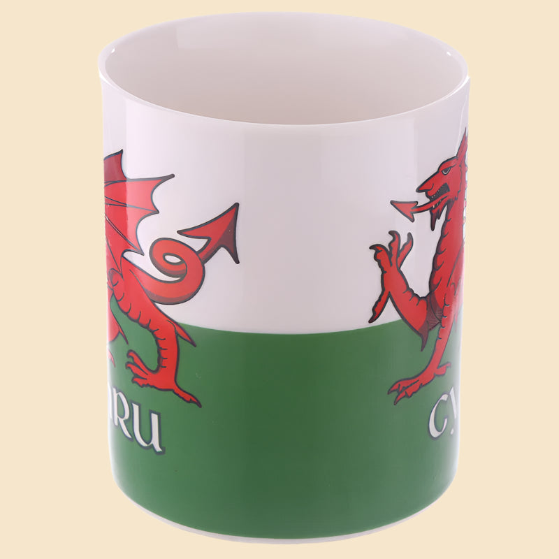 Cymru Wales Red Dragon Mug Front View