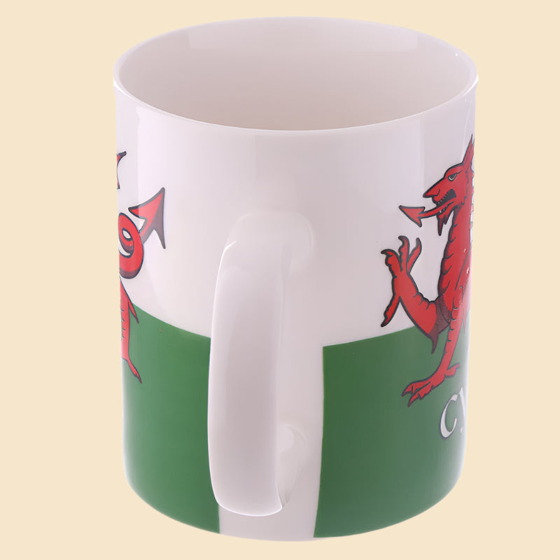 Cymru Wales Red Dragon Mug Handle View