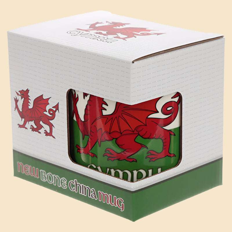 Cymru Wales Red Dragon Mug In Its Packaging