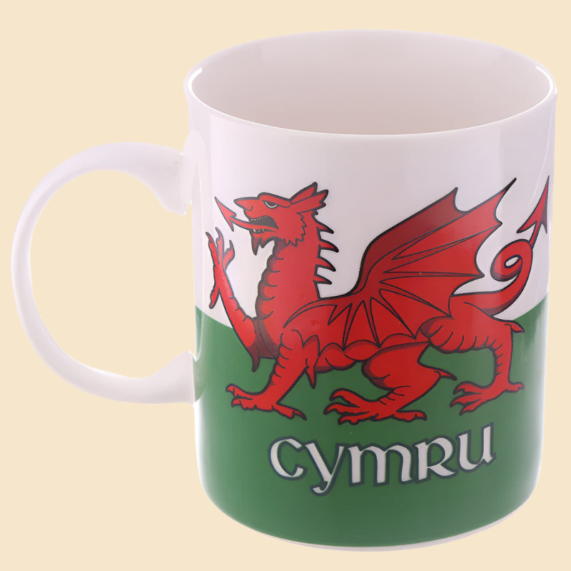 Cymru Wales Red Dragon Mug Left Side View