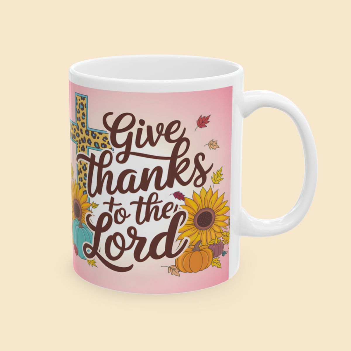 Give Thanks To The Lord Christian Mug Left Side View