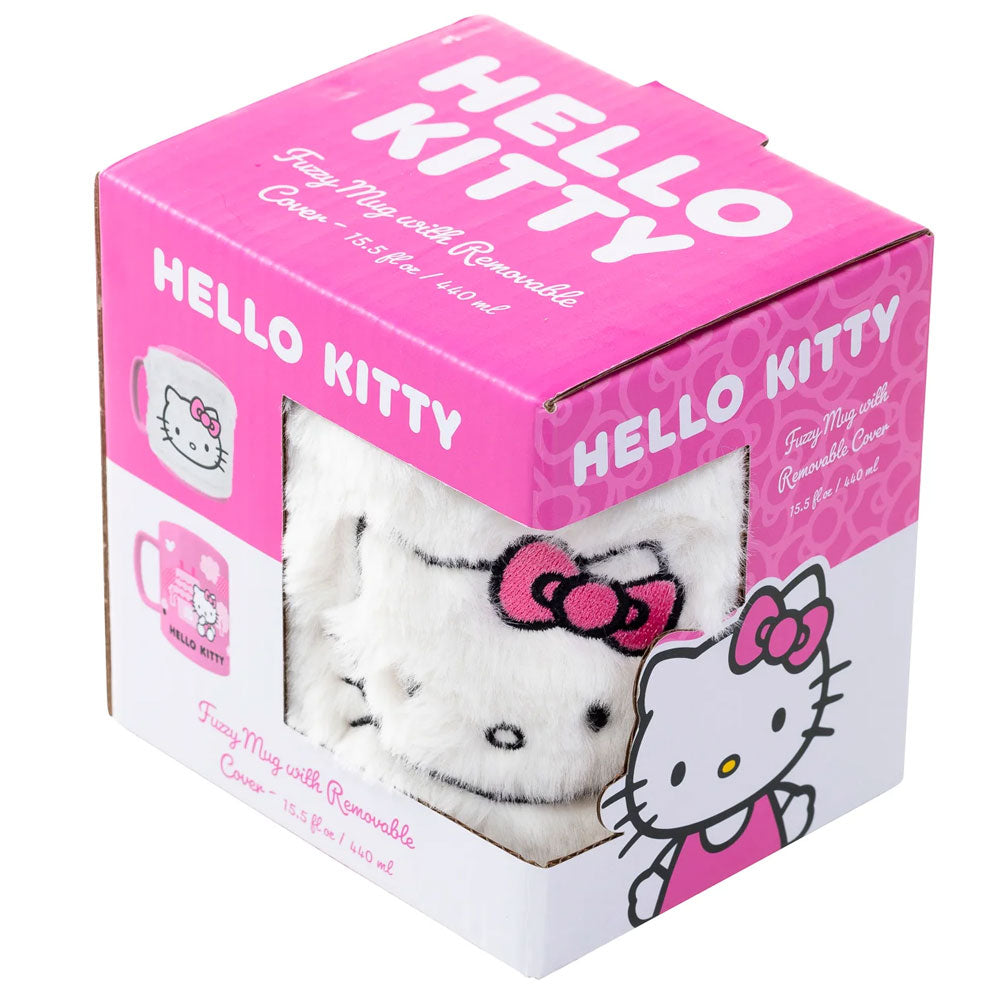 Hello Kitty Fuzzy Mug in the packaging