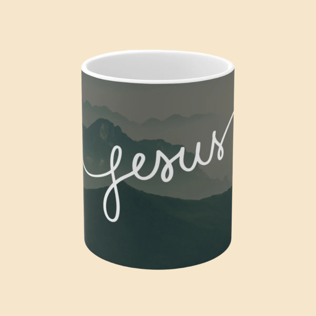 Inspirational Jesus Ceramic Coffee Mug - 11oz Front View