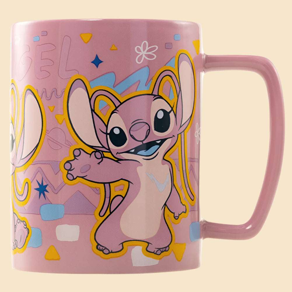 lilo and stitch fuzzy angel mug without the fuzzy cover on the left side view