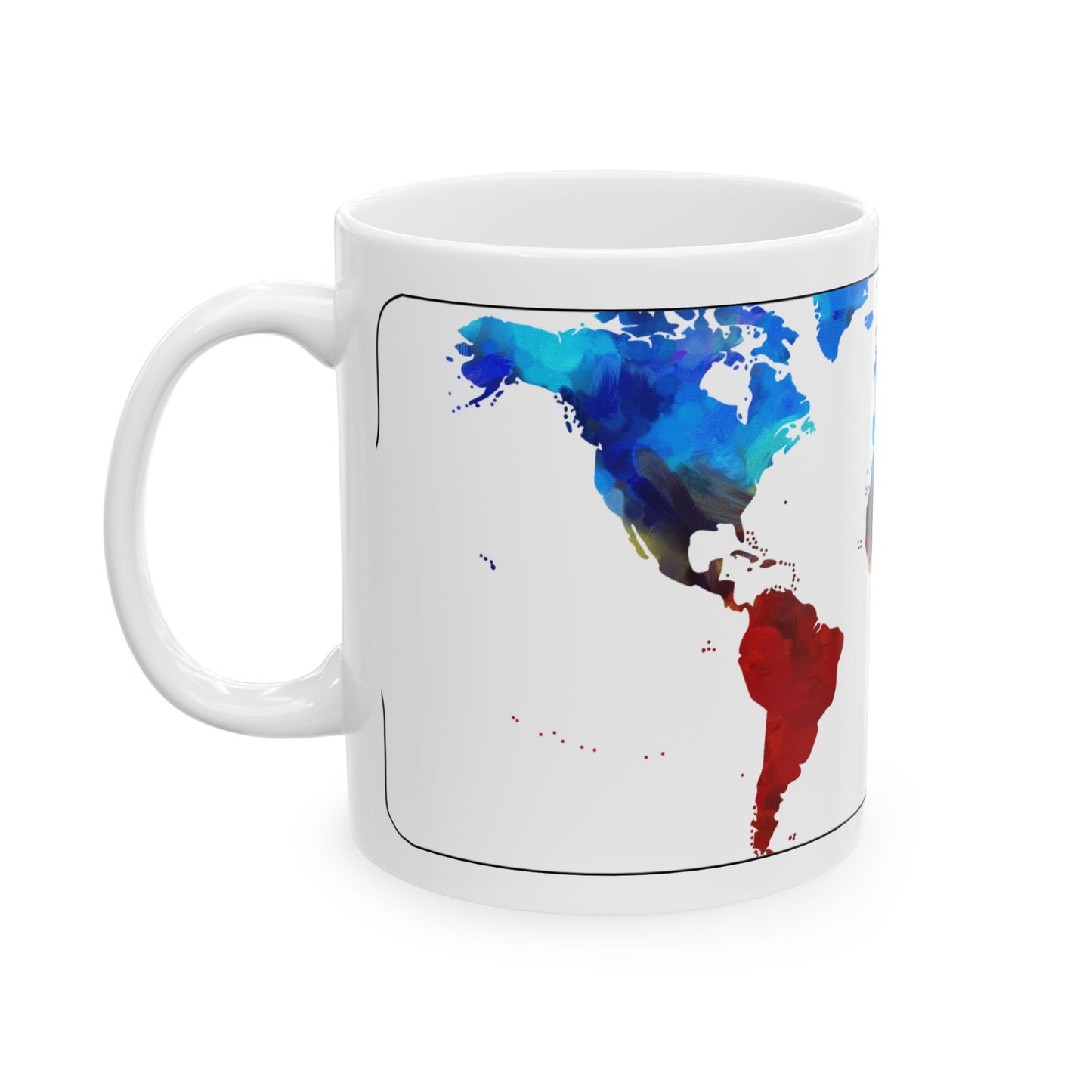 World Map Mug 11oz Ceramic Mug Right View