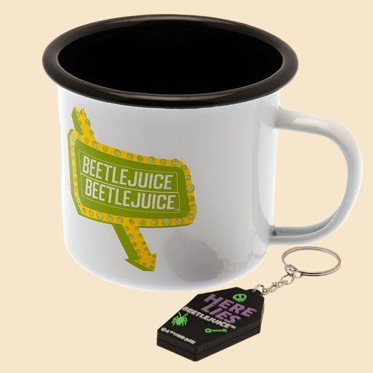 Beetlejuice Enamel Mug & Keyring Set - The Mug Gallery Mug