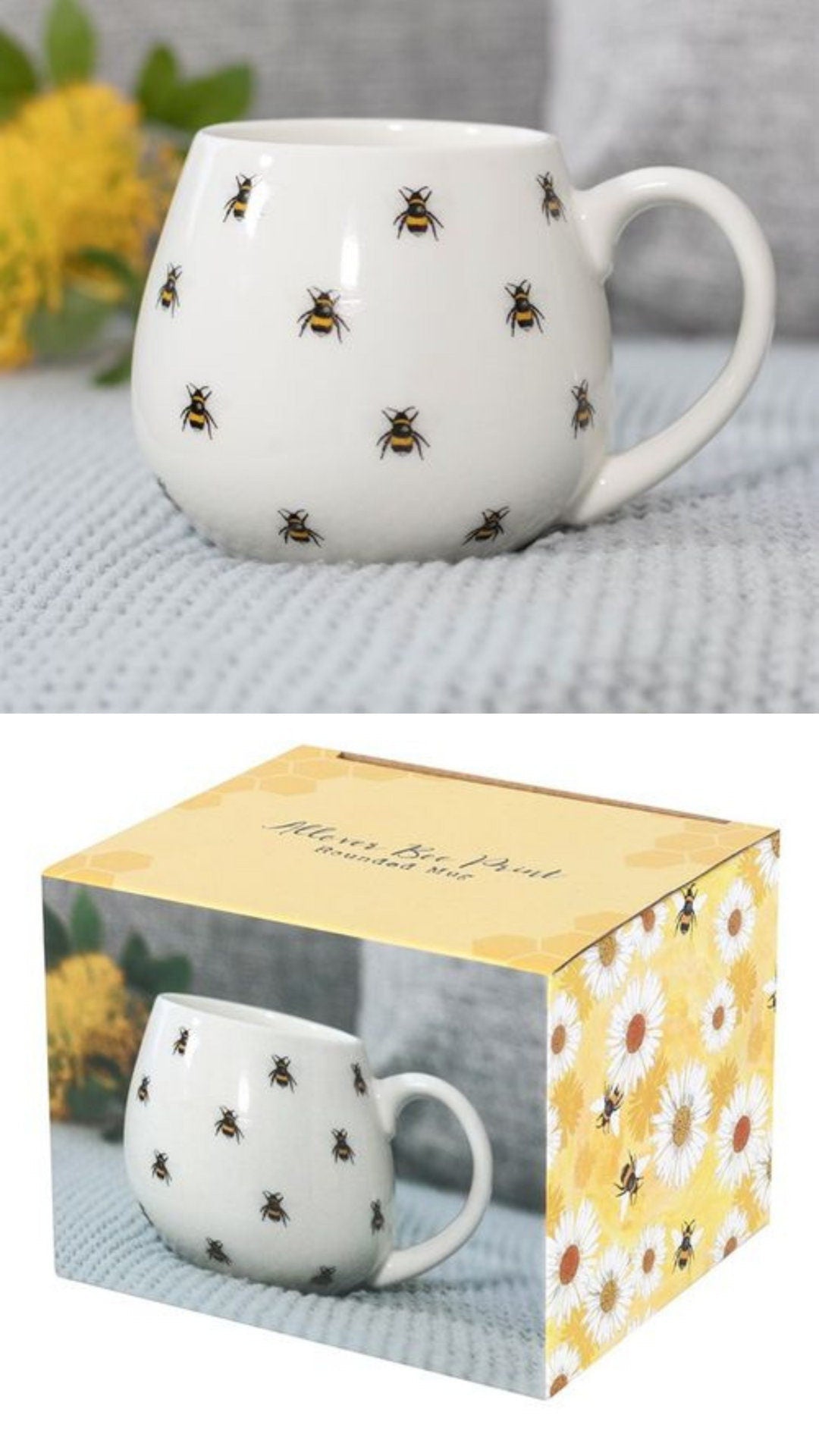 Bone China Bee Mug, Honey Bee Design Mug, Bee Lover Cup, Fun Birthday Gift, Bee Lover Present, Nature Lover Gift