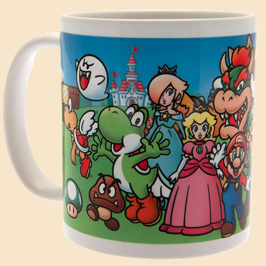 Colourful Super Mario Mug Depicting Various Characters