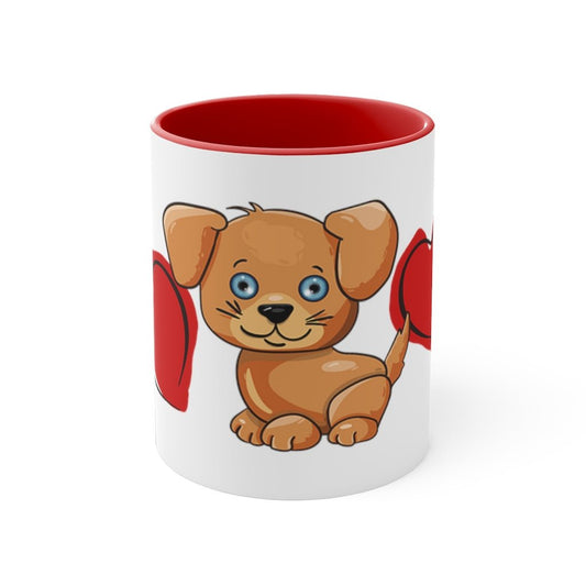 Cute Dog with hearts Ceramic Mug