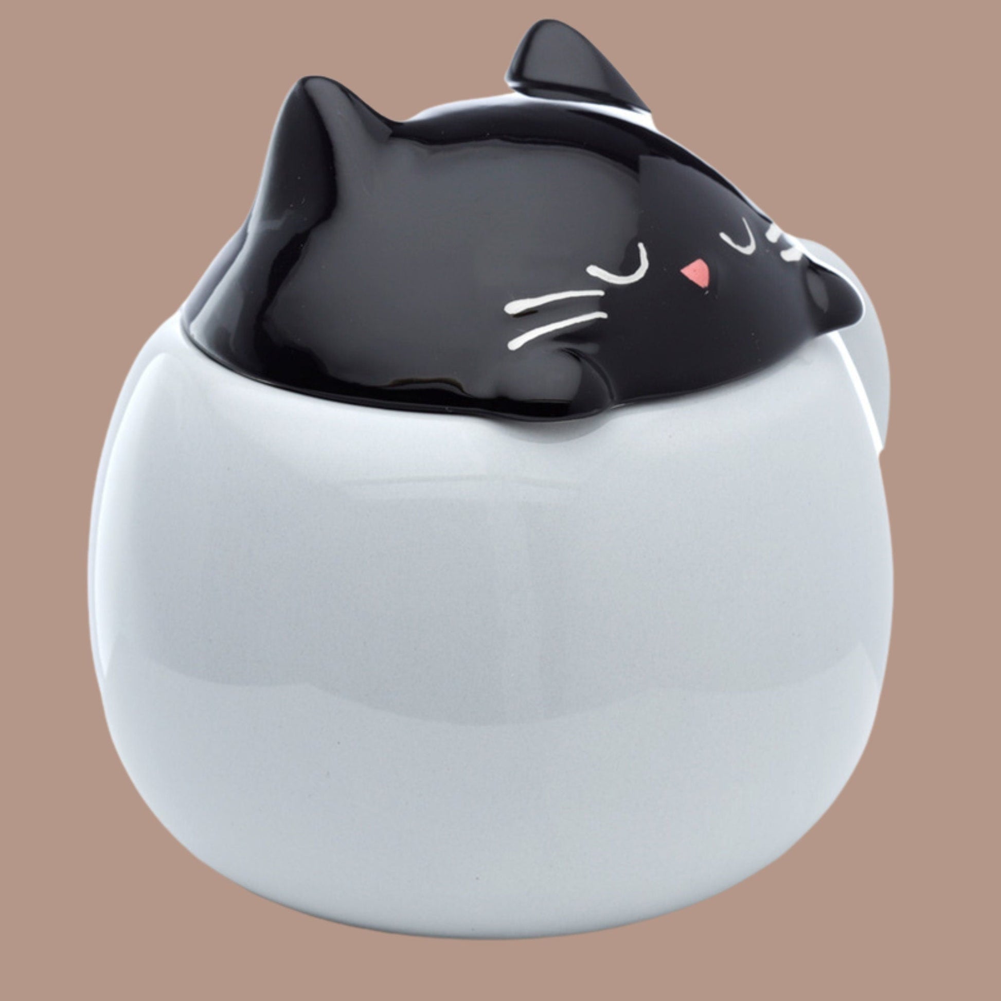 Cute Novelty Cat Lidded Ceramic Mug - The Mug Gallery Mug