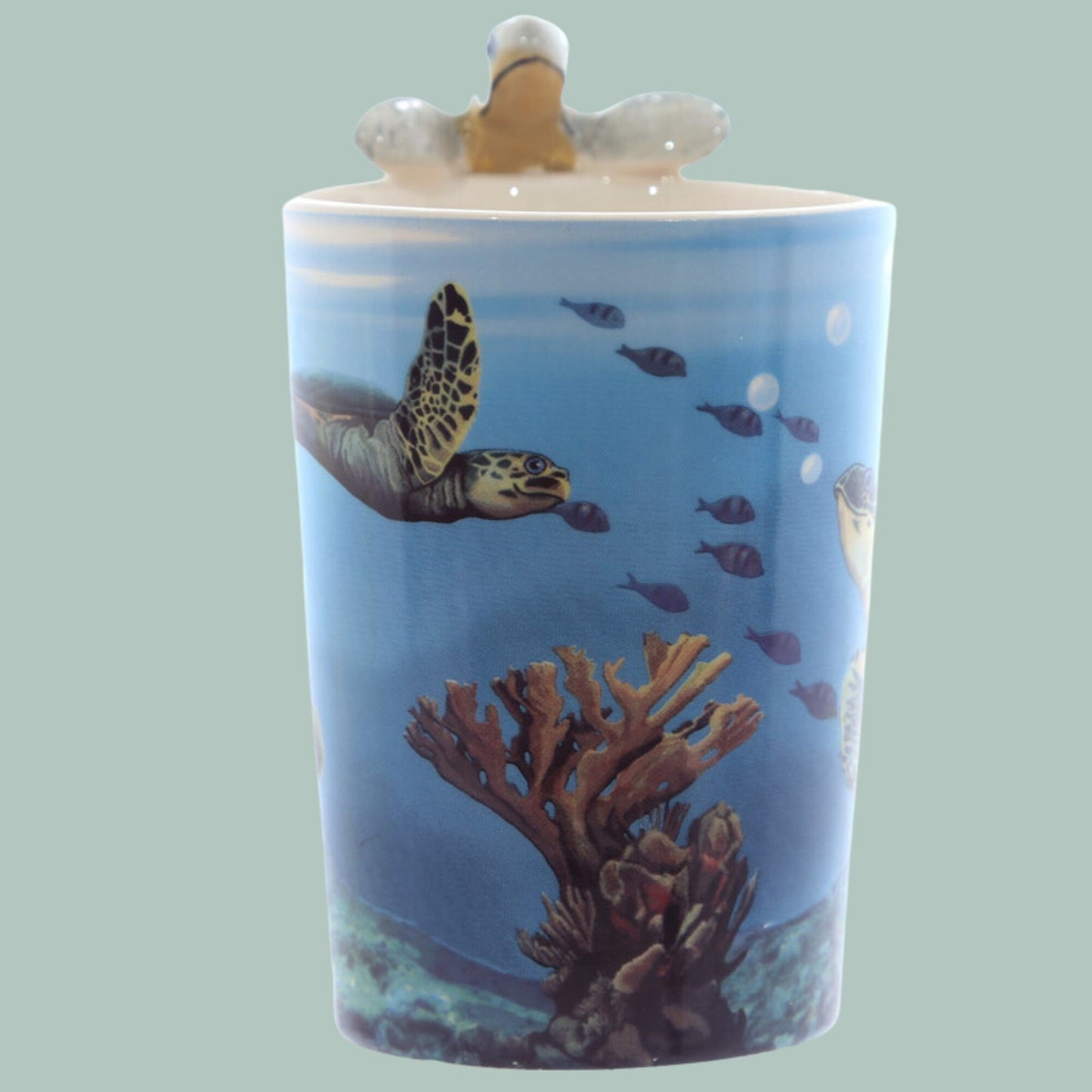 Cute Turtle Handle Ceramic Novelty Mug - The Mug Gallery Mug