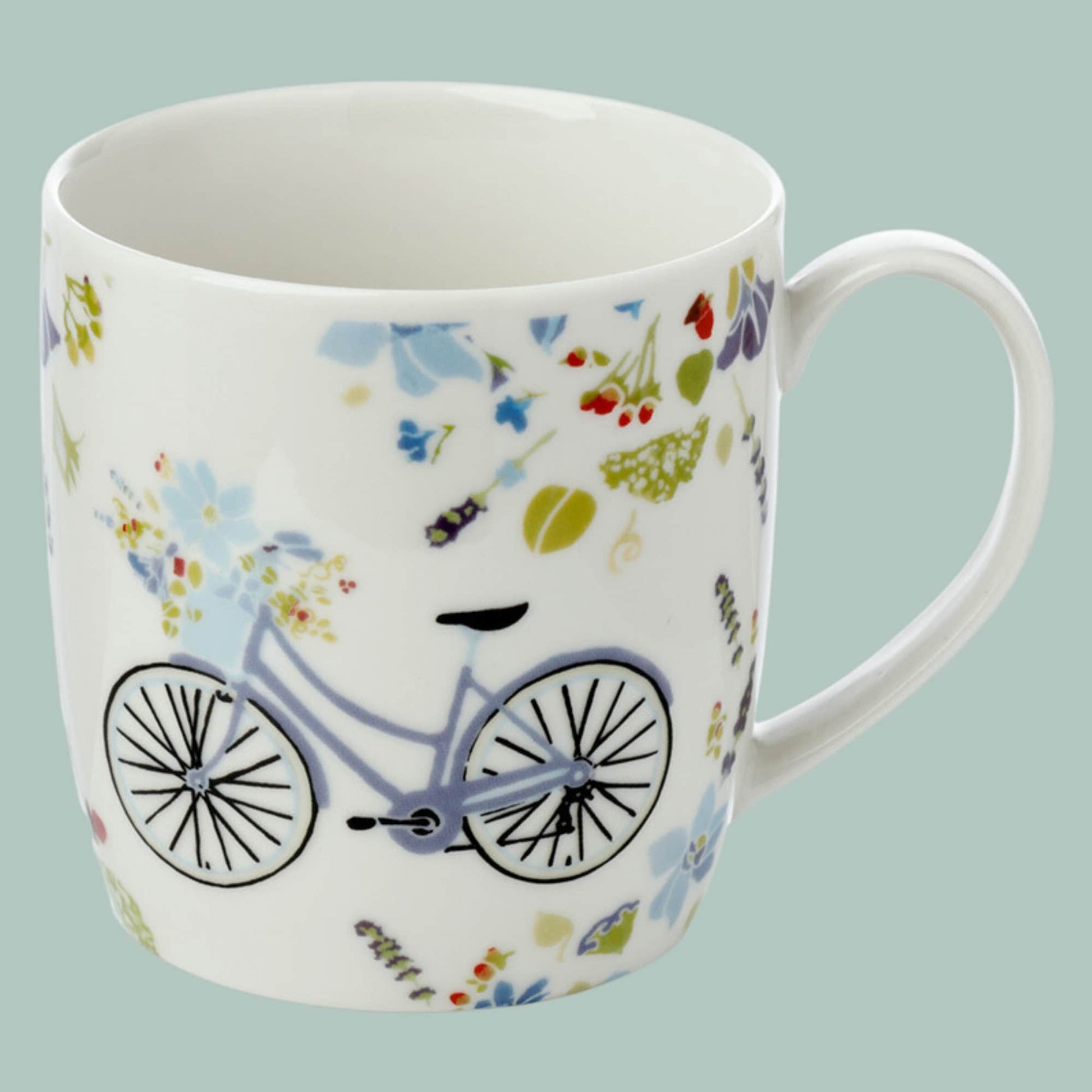 Floral Bicycle Porcelain Mugs Set Julie Dodsworth - The Mug GalleryMug