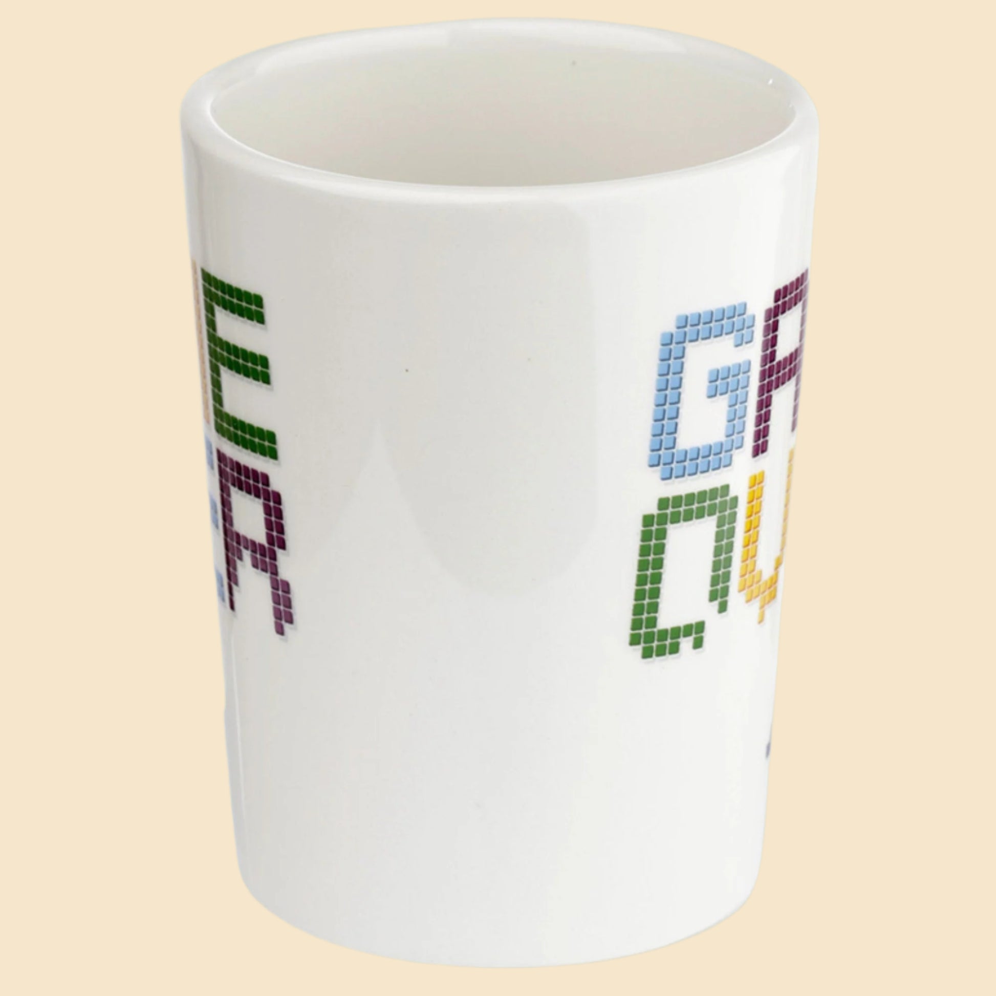 Game Over Gamer Mug with Joypad Shaped Handle Front View