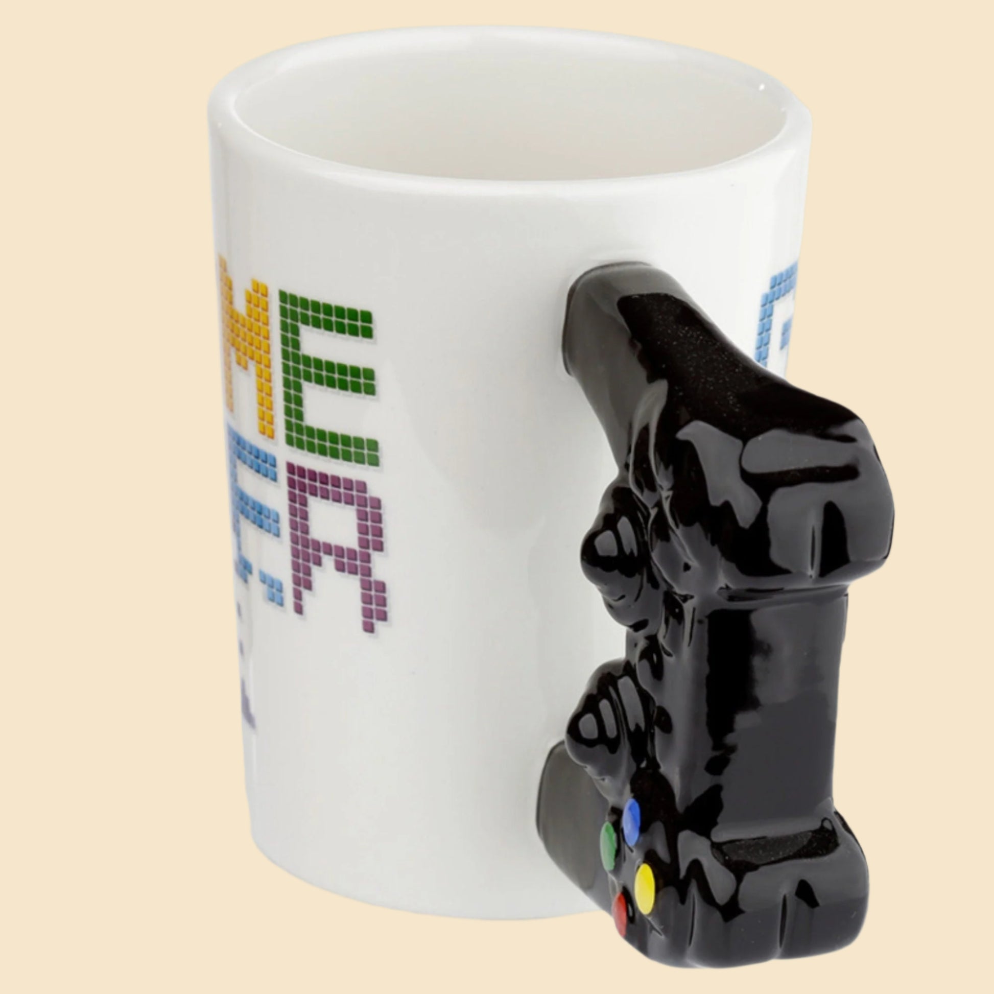 Game Over Gamer Mug with Joypad Shaped Handle Handle View