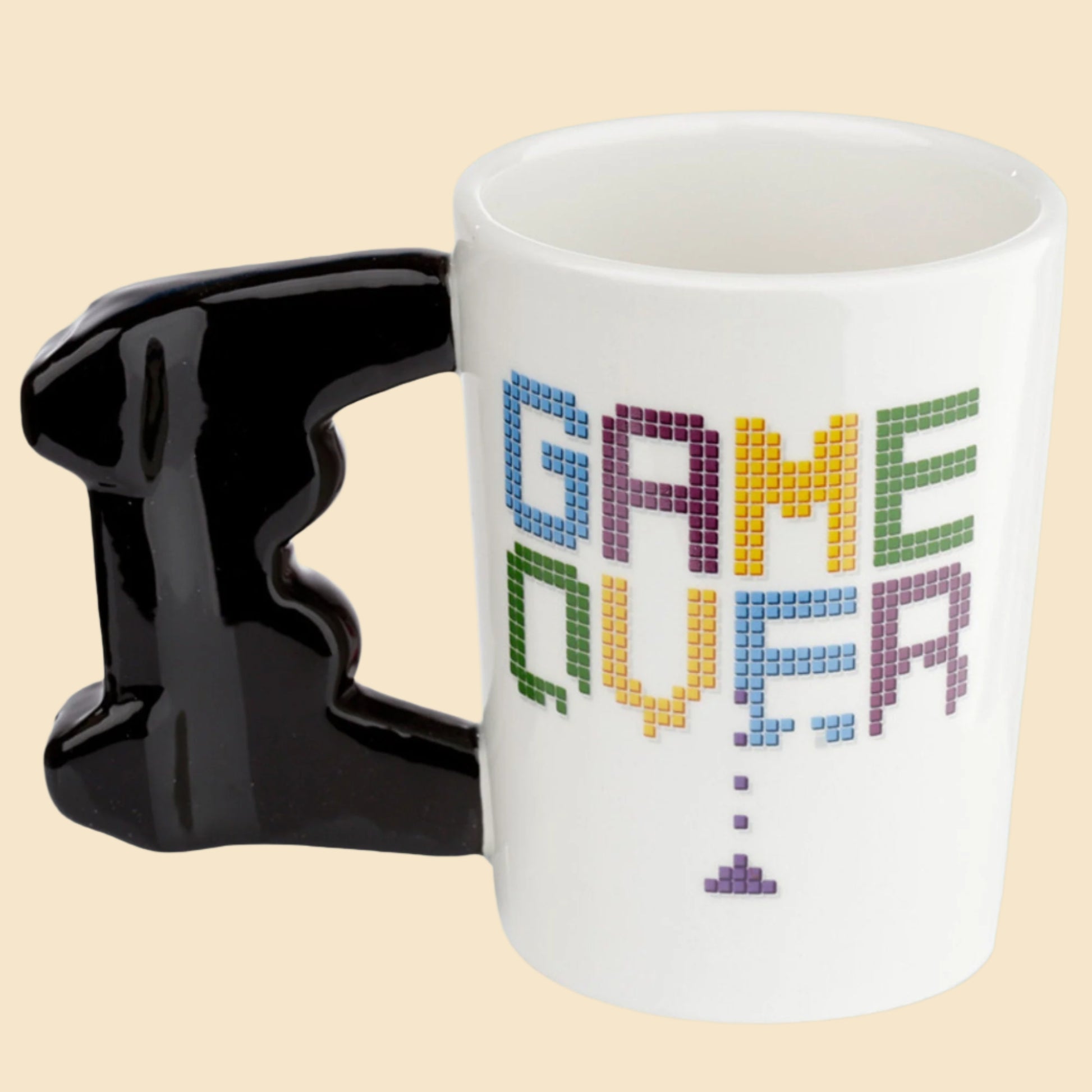 Game Over Gamer Mug with Joypad Shaped Handle Right Side View