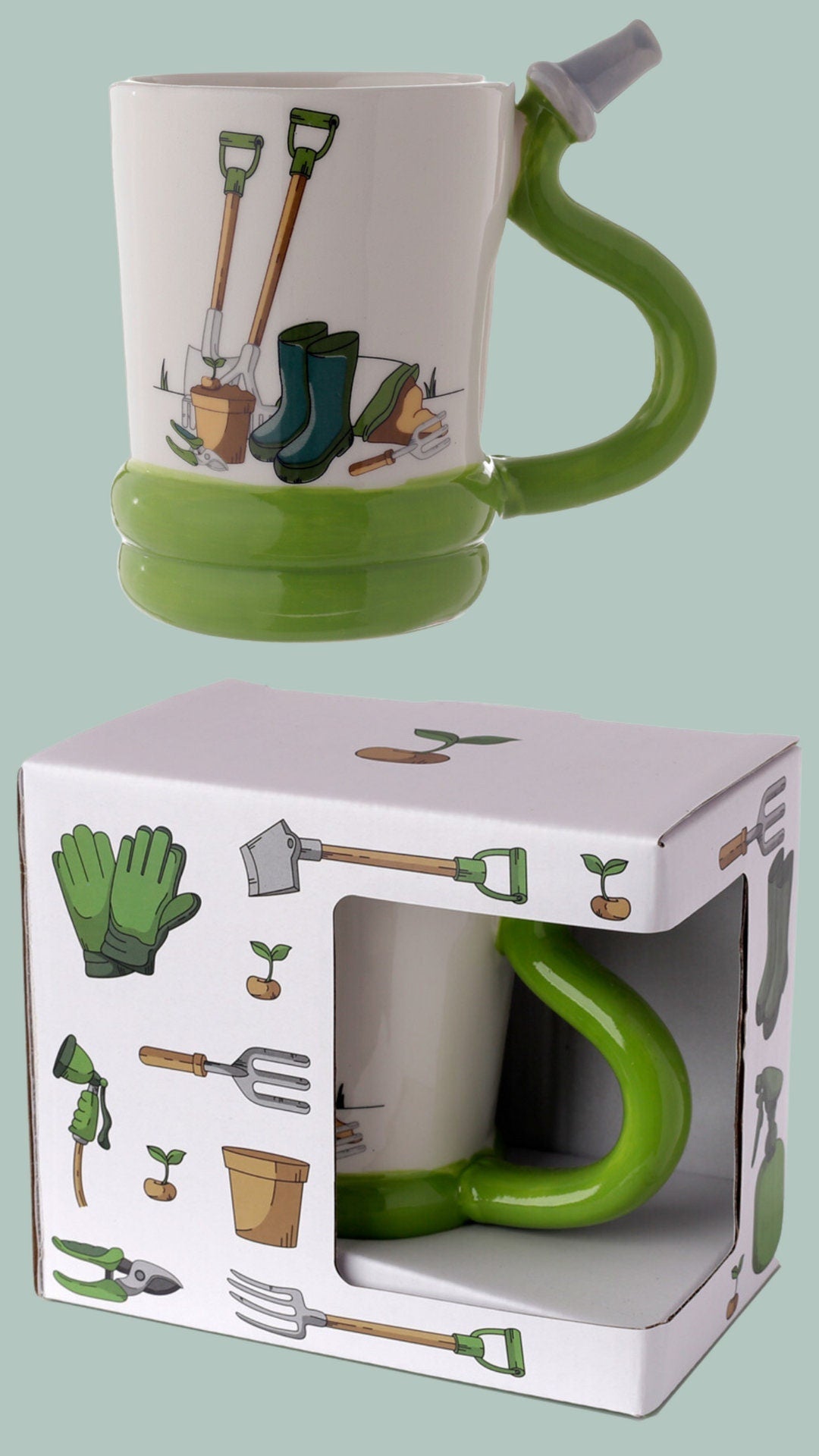 Gardener Mug with Garden Hose Shaped Handle - The Mug GalleryMug