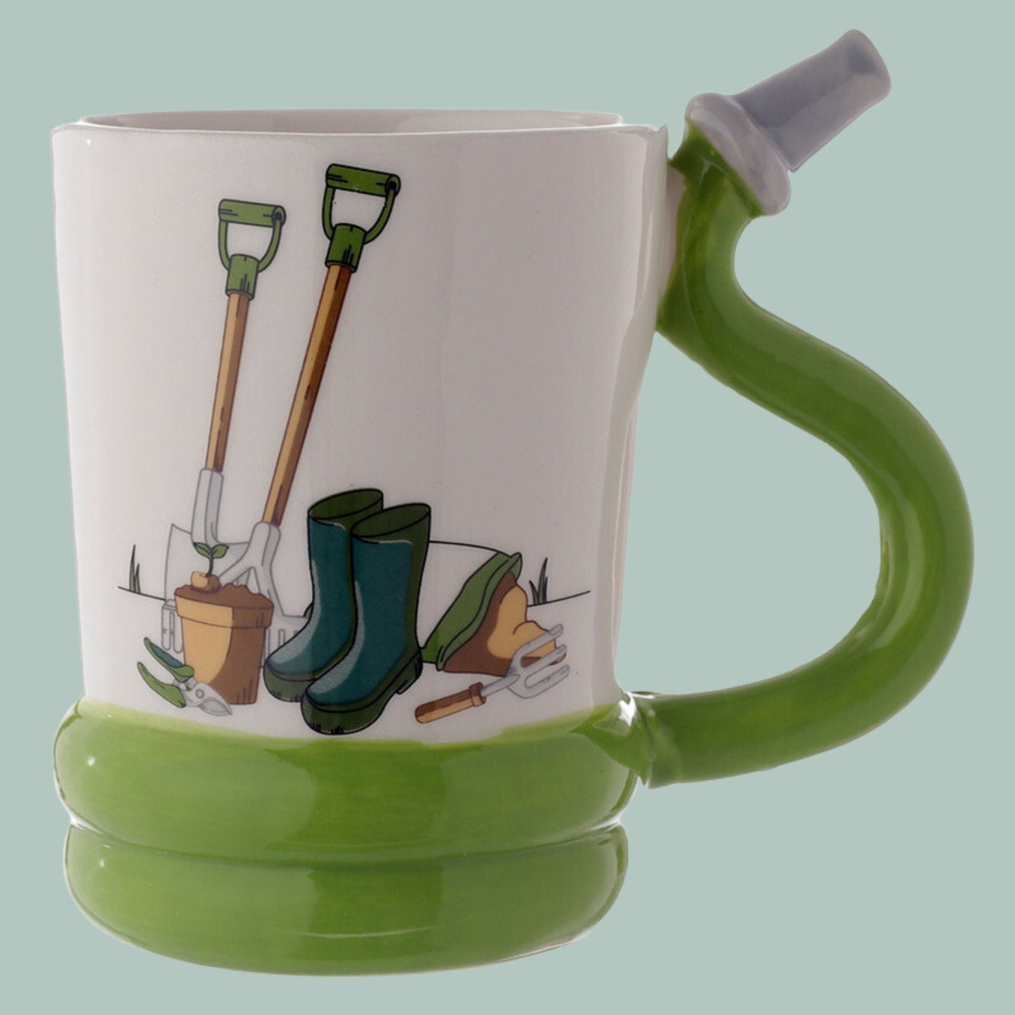 Gardener Mug with Garden Hose Shaped Handle - The Mug GalleryMug