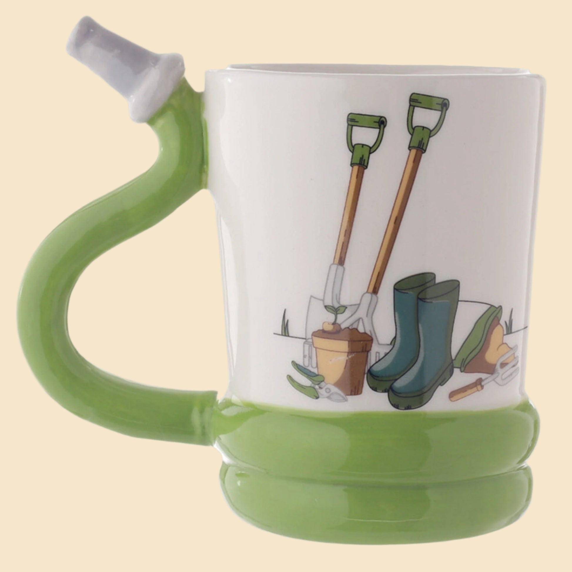 Gardener Mug with Garden Hose Shaped Handle Right Side View