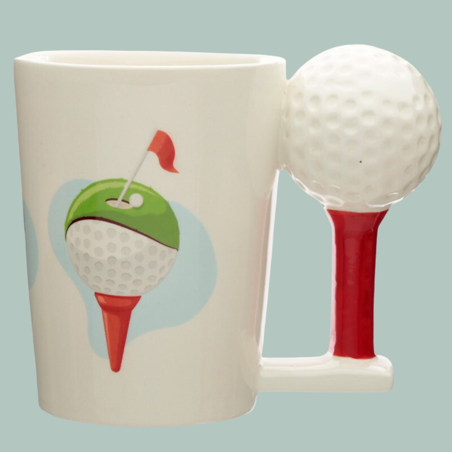 Golf Mug with Golf Ball Handle Golfing Lover Gift Present For Golfer Ideal Christmas Gift Birthday Gift Golfing Memorabilia