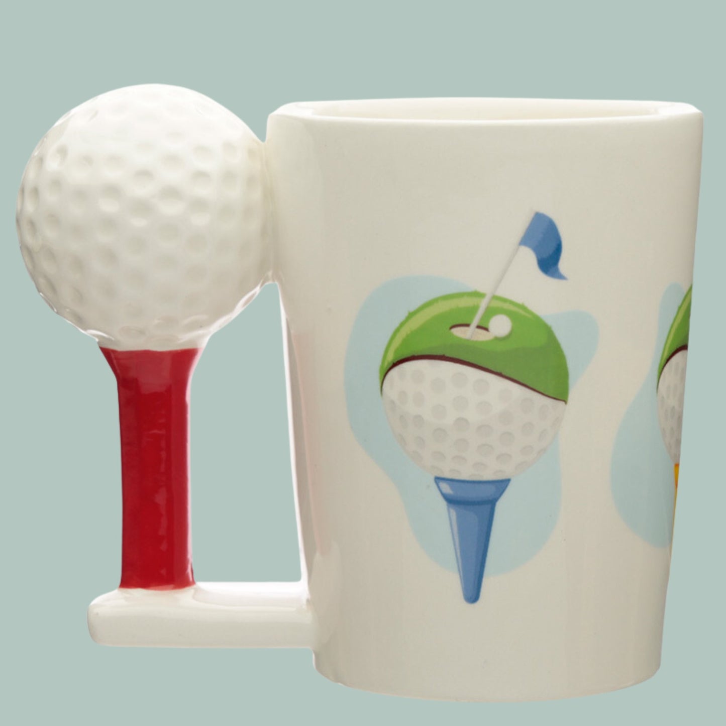 Golf Mug with Golf Ball Handle Golfing Lover Gift Present For Golfer Ideal Christmas Gift Birthday Gift Golfing Memorabilia