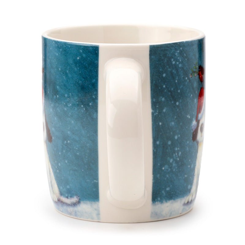 Jan Pashley Christmas Dog & Robin Porcelain Mug - The Mug GalleryMug