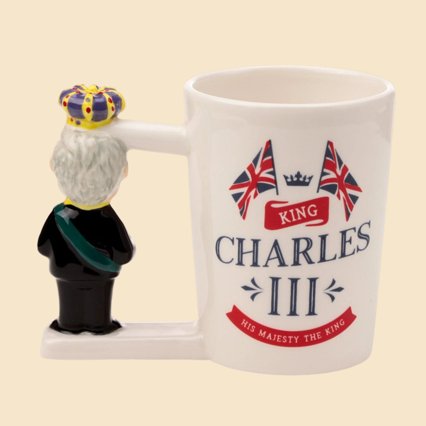 King Charles Handle Mug Monarchy Lover Gift Present For Royalist Ideal Gift Fun Novelty Royal Family Memorabilia Right Side View