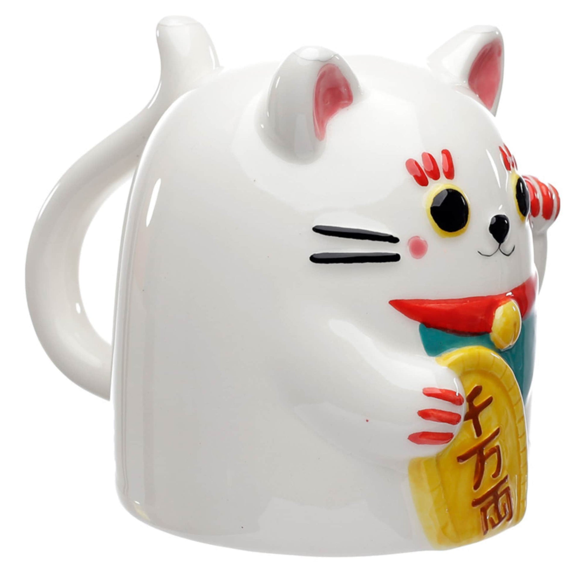 Lucky Cat Shaped Coffee Mug, Ceramic Maneki Neko Upside Down Mug, Lucky Cat Shaped Mug Present, Fun Cat Lover Gift