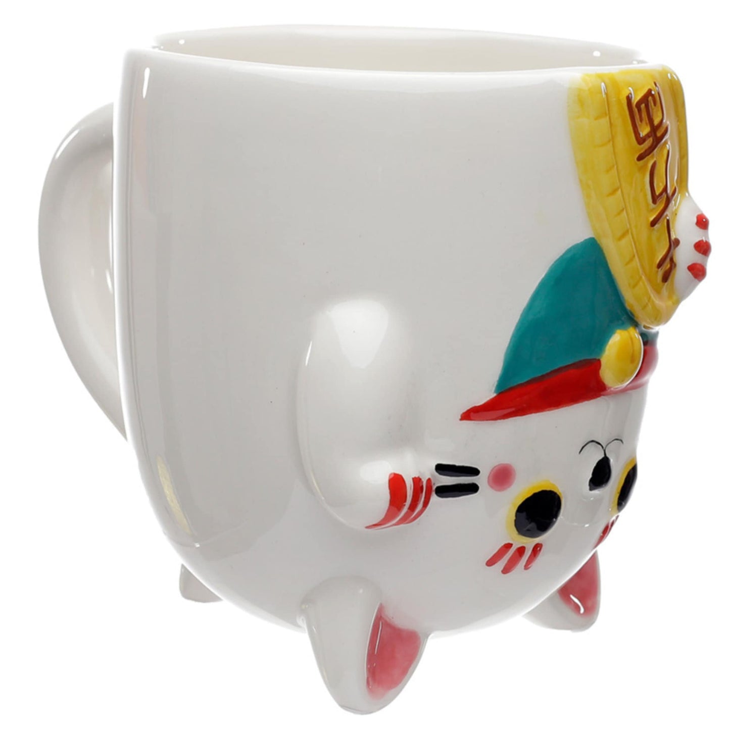 Lucky Cat Shaped Coffee Mug, Ceramic Maneki Neko Upside Down Mug, Lucky Cat Shaped Mug Present, Fun Cat Lover Gift