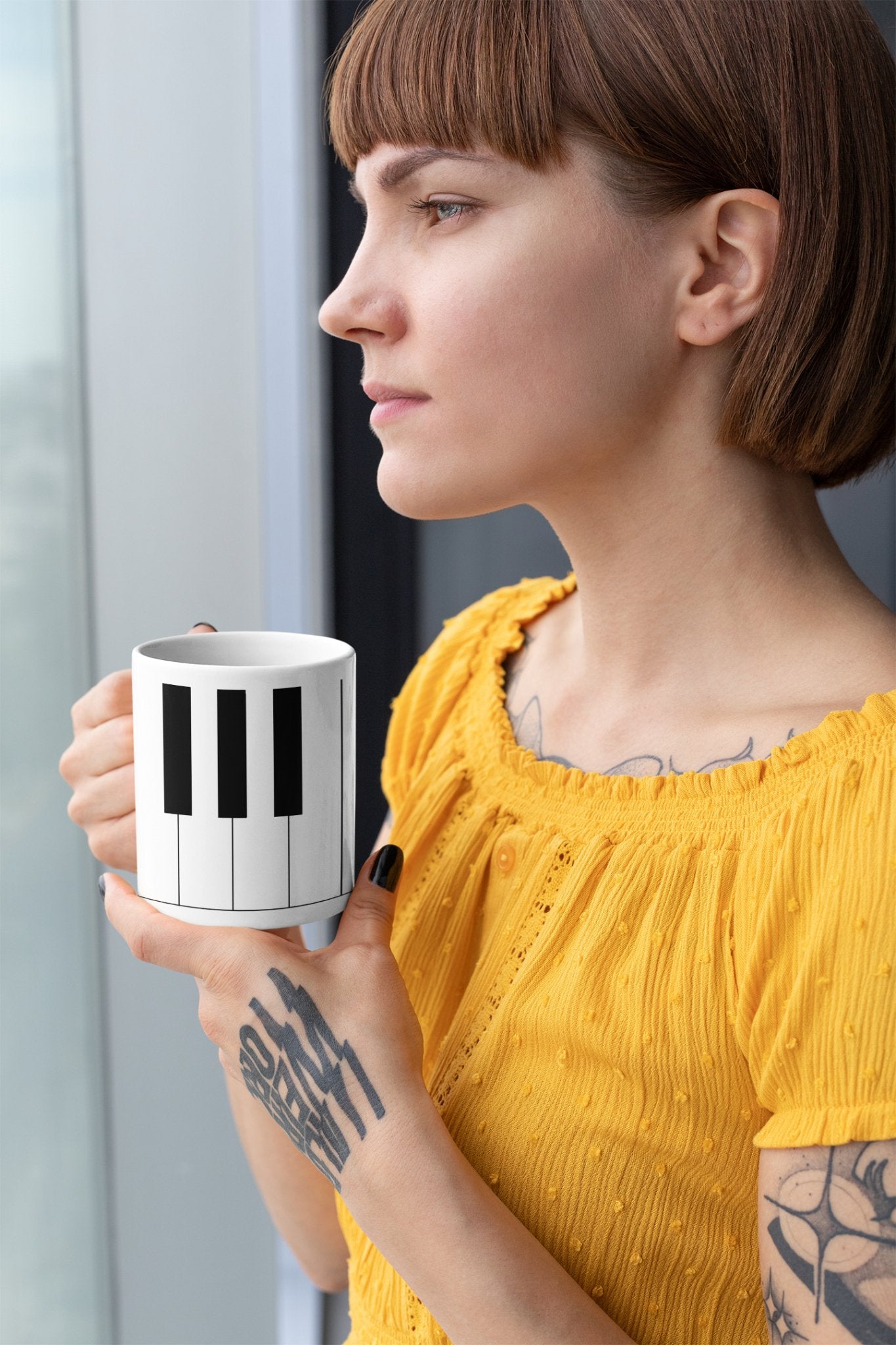 Minimalist Piano Keyboard Ceramic Mug - The Mug GalleryMug