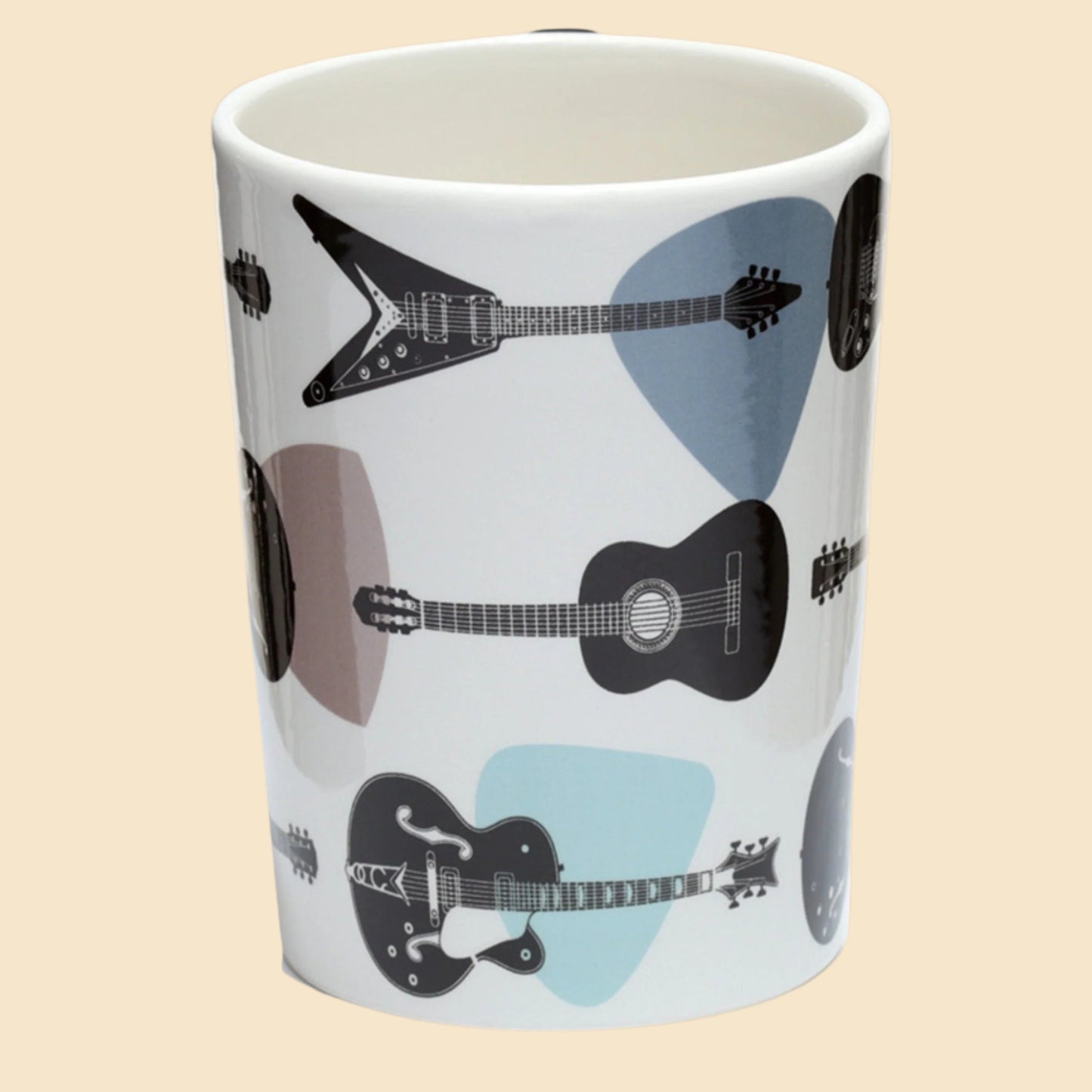 Novelty Electric Guitar Handle Mug Front View