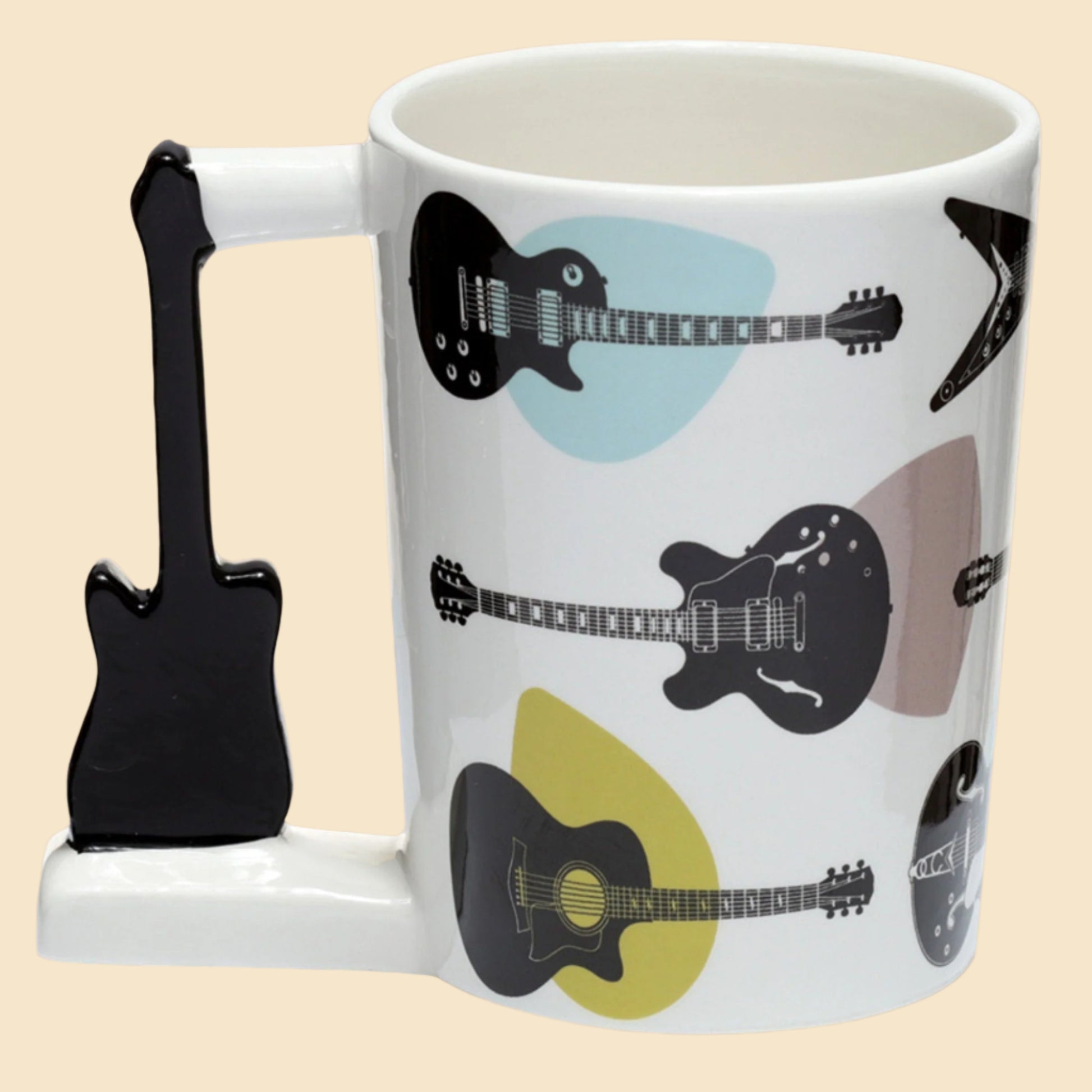 Novelty Electric Guitar Handle Mug Right Side View