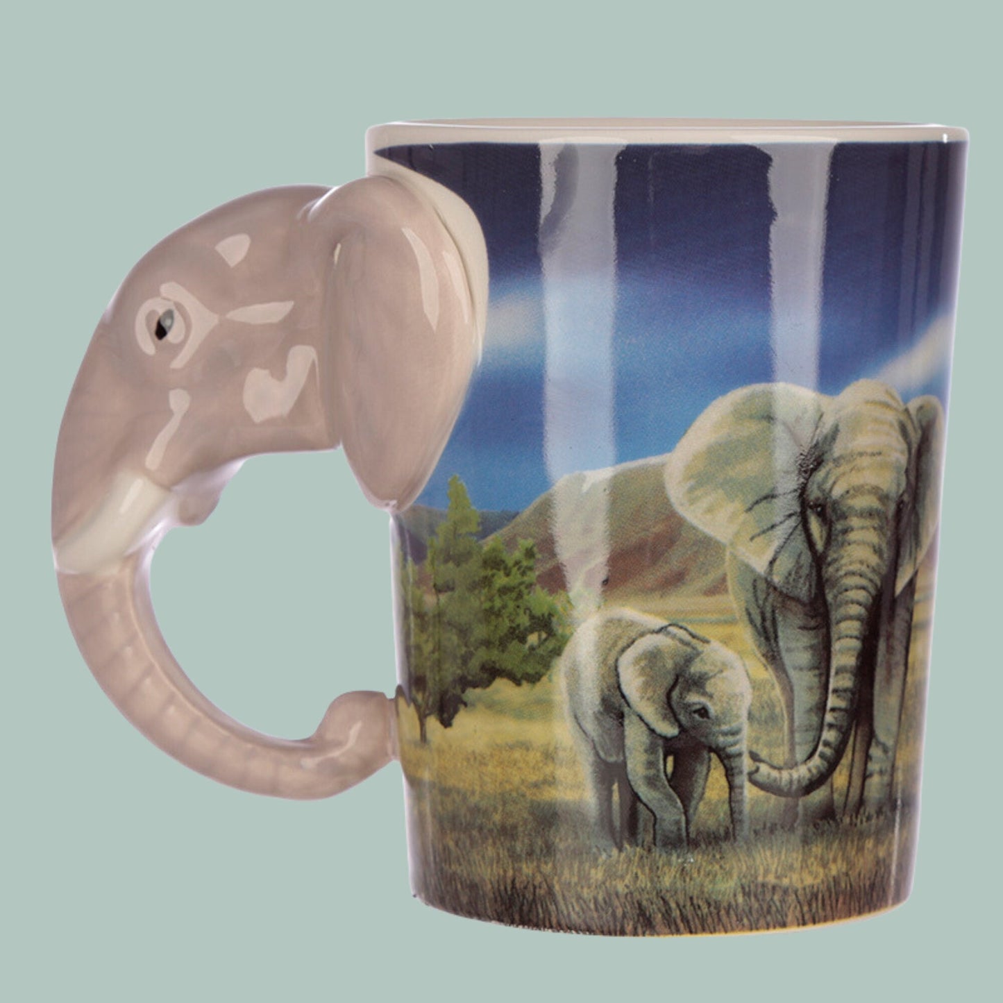 Novelty Elephant Shaped Handle Mug - The Mug Gallery Mug