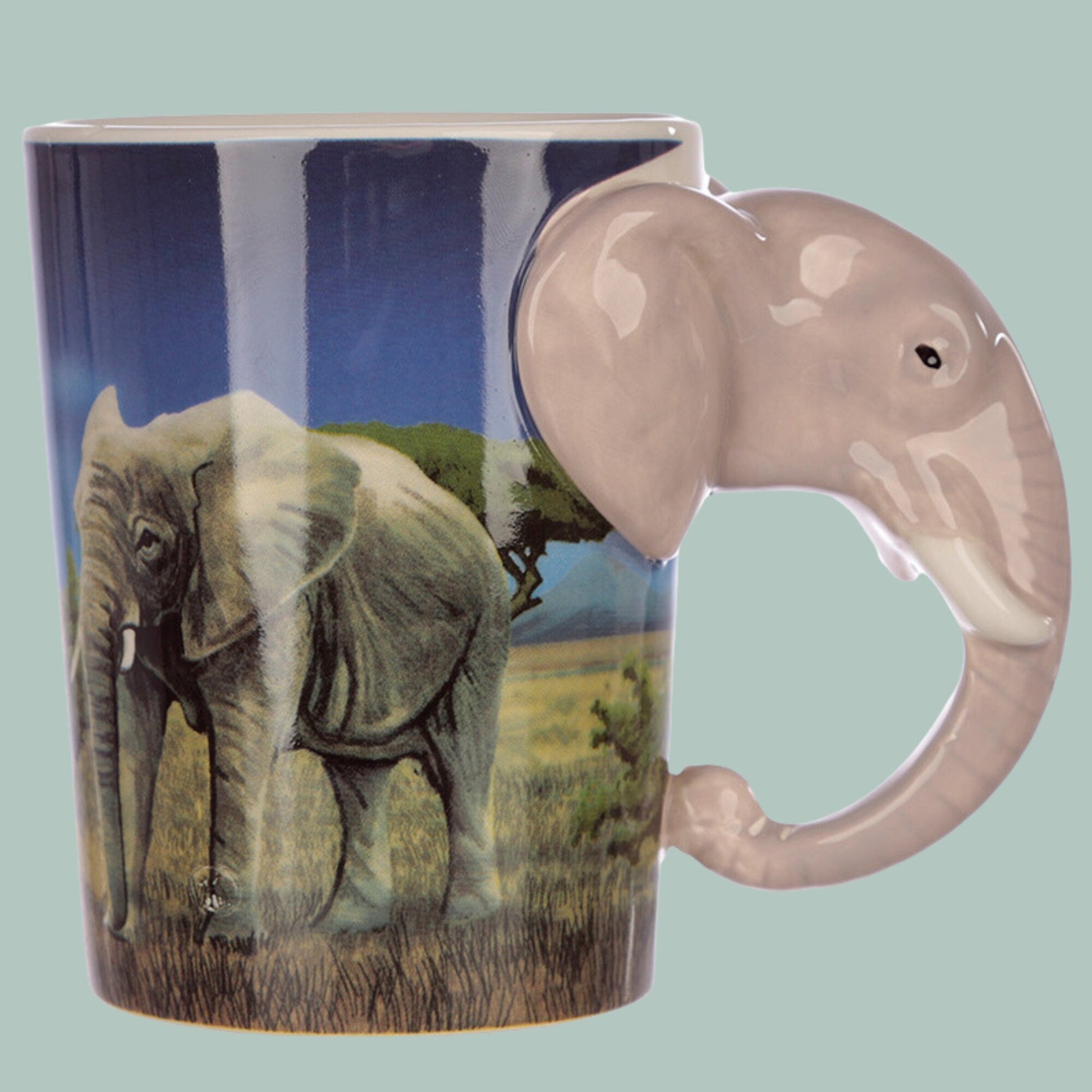 Novelty Elephant Shaped Handle Mug - The Mug Gallery Mug