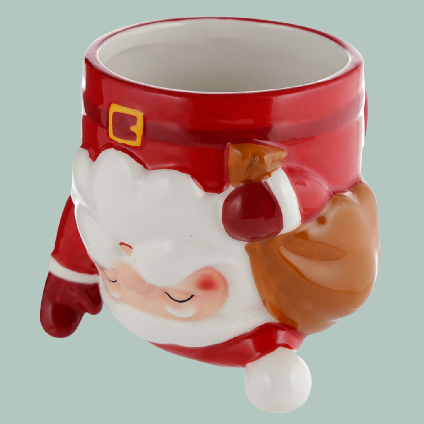 Novelty Father Christmas Upside Down Ceramic Mug - The Mug GalleryMug