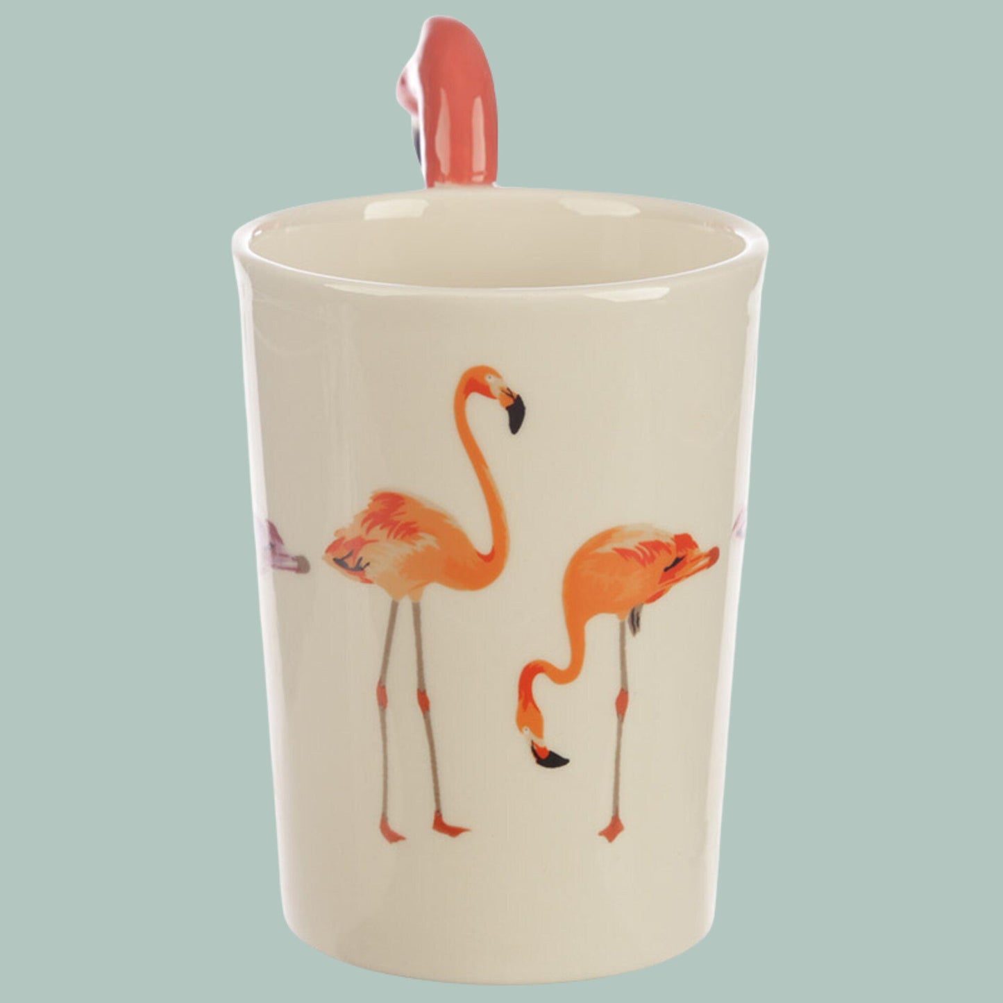 Novelty Flamingo Shaped Handle Ceramic Mug - The Mug Gallery Mug