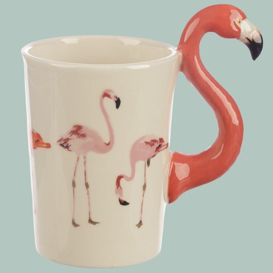 Novelty Flamingo Shaped Handle Ceramic Mug - The Mug GalleryMug