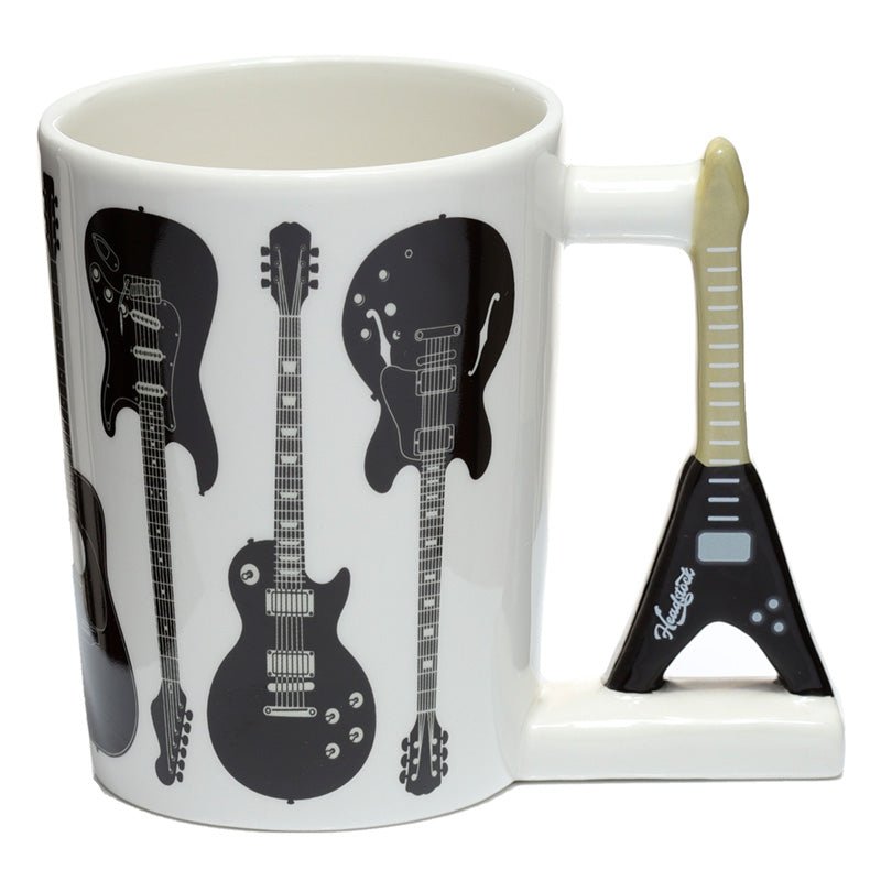 Novelty Flying V Guitar Shaped Handle Ceramic Mug - The Mug GalleryMug