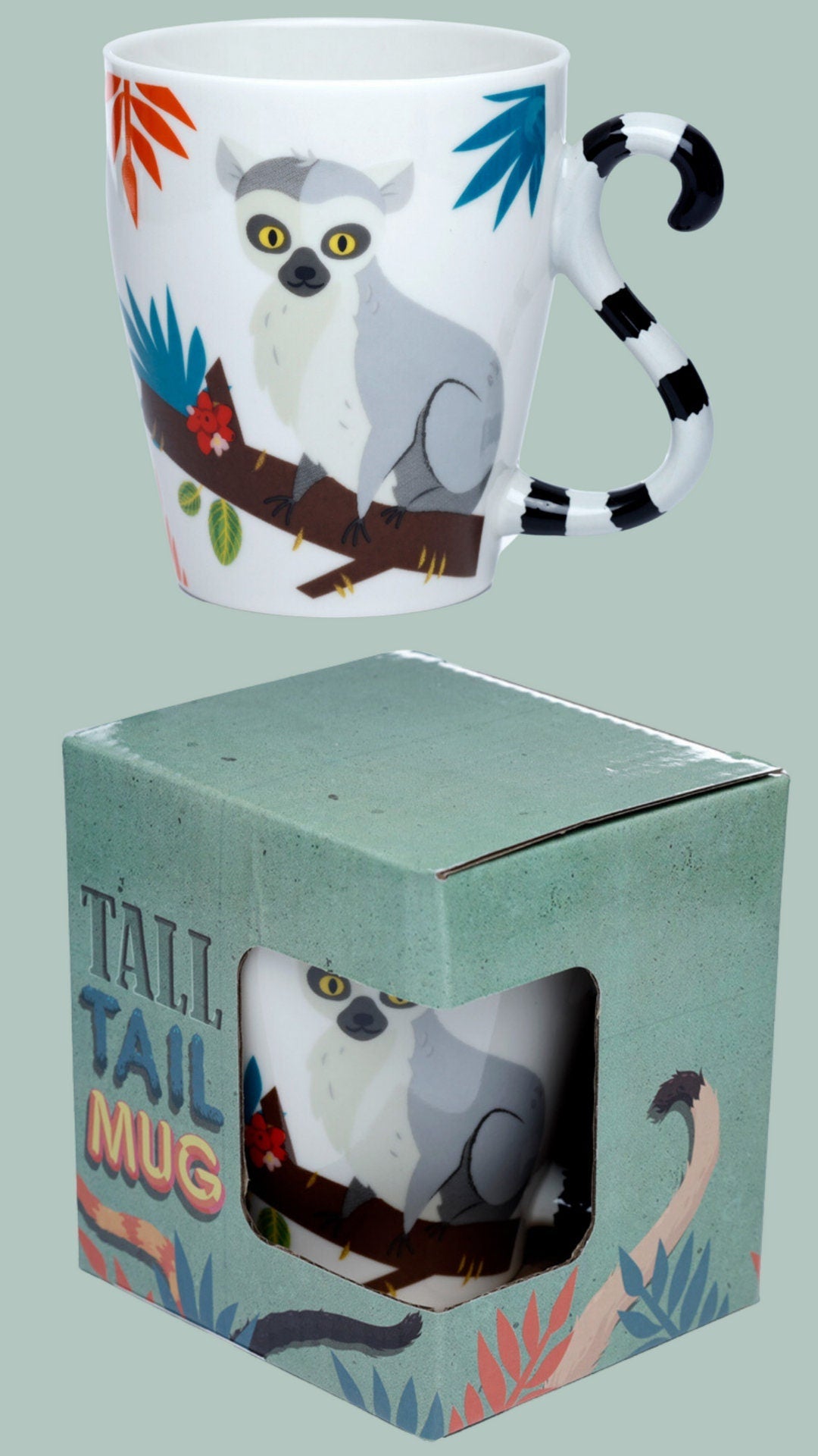 Novelty Lemur Tail Shaped Porcelain Mug - The Mug GalleryMug