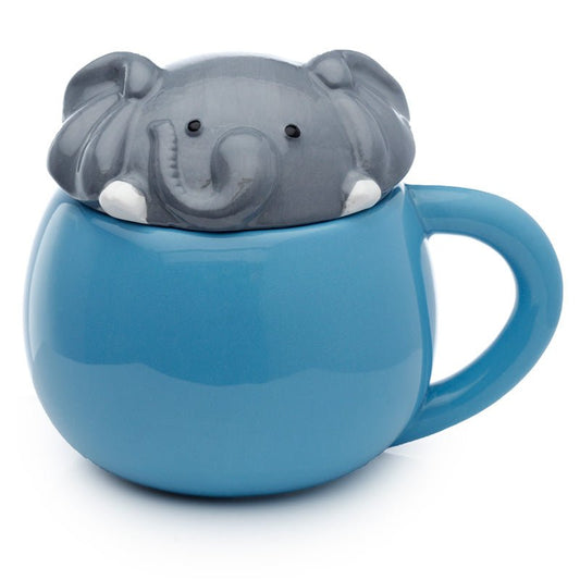 Novelty Lidded Ceramic Elephant Mug - The Mug GalleryMug